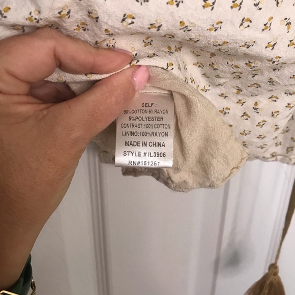 In Bloom Cream Blouse with Tassel Accents - Picture 6 of 12